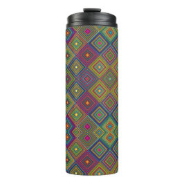 Garrafa Térmica Caneca de viagem com padrão geométrico vibrante