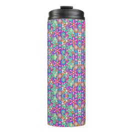 Garrafa Térmica Caneca de viagem com padrão vibrante e caleidoscóp