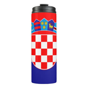 Garrafa Térmica Caneca de viagem da Croácia, bandeira croata patri