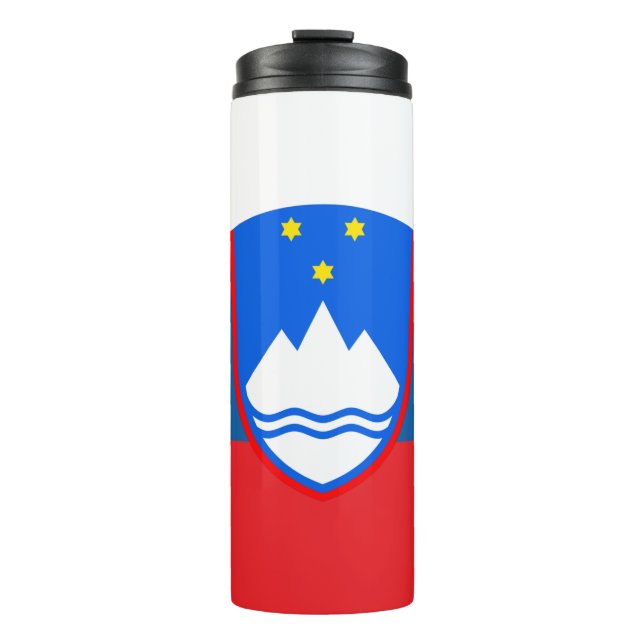 Garrafa Térmica Caneca de viagem da Eslovênia, pavilhão patriótico (Frente)