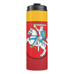 Garrafa Térmica Caneca de viagem da Lituânia, Bandeira lituana pat