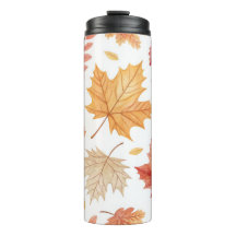Caneca de Viagem de Aço Inoxidável Folhas de Outon