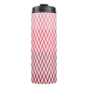 Garrafa Térmica Caneca de viagem de Padrão de Chevron Vermelho - R