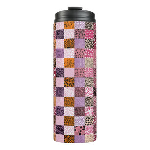 Garrafa Térmica Caneca de Viagem de Patchwork Colorido