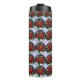 Garrafa Térmica Caneca de viagem Festiva Poinsettia Wonderland
