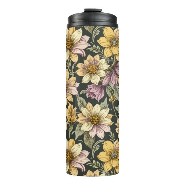 Garrafa Térmica Caneca de viagem flor (Frente)