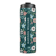 Caneca de viagem Floral Personalizada com Nome