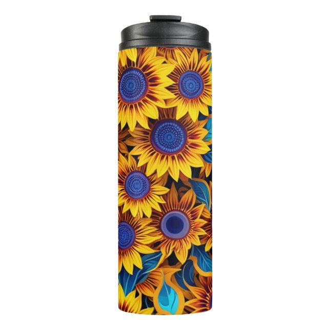 Garrafa Térmica Caneca de Viagem Girassol (Frente)