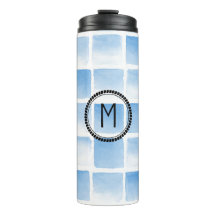 Caneca de viagem inicial personalizada de aquarela