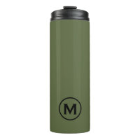 Caneca de viagem Mínima de Monograma Preto Verde O