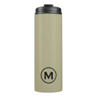 Caneca de viagem Mínima de Monograma Verde Preto