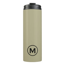 Garrafa Térmica Caneca de viagem Mínima de Monograma Verde Preto