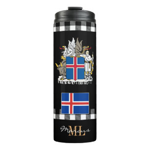 Garrafa Térmica Caneca de viagem Patriótica da Islândia, Bandeira