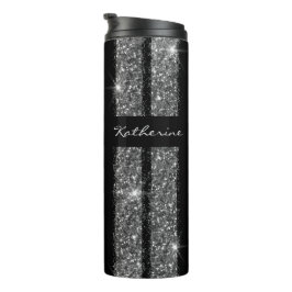 Garrafa Térmica Caneca de viagem Personalizada de Glitter de Prata