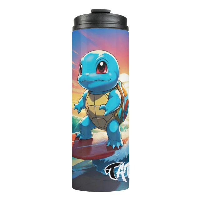 Garrafa Térmica Caneca de viagem Pintada de Pokémon Squirtle (Frente)