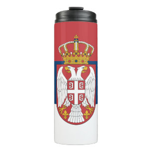 Garrafa Térmica Caneca de viagem Sérvia, Bandeira Sérvia patriótic
