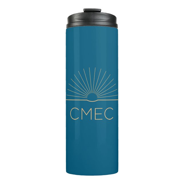 Garrafa Térmica CANECA DE VIAGEM térmica CMEC - 12 oz, azul e pêss (Frente)