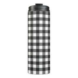 Garrafa Térmica Caneca de Viagem Xadrez Búfalo Preto e Branco