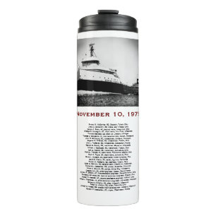 Garrafa Térmica Caneca Edmund Fitzgerald com Nomes da Tripulação