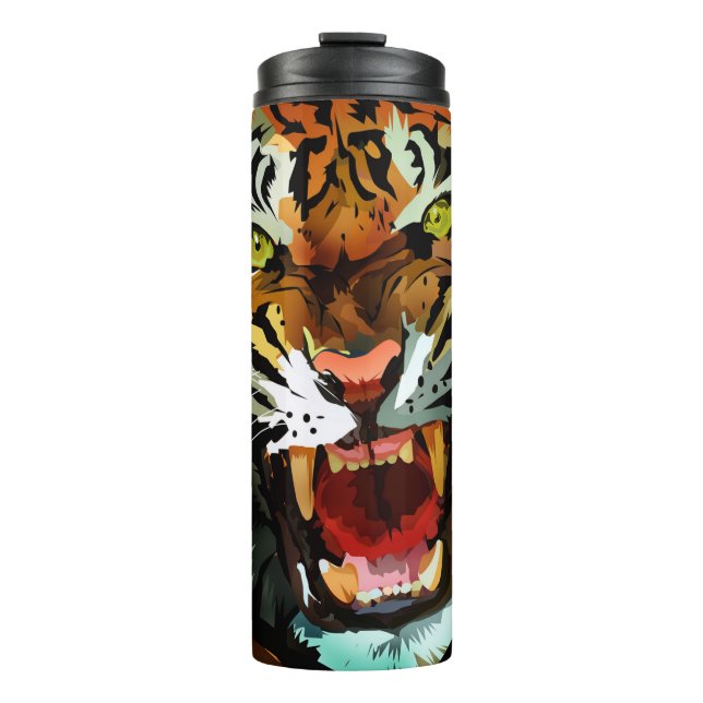 Garrafa Térmica Caneca Isolada Fierce Roaring Tiger Ousada (Frente)