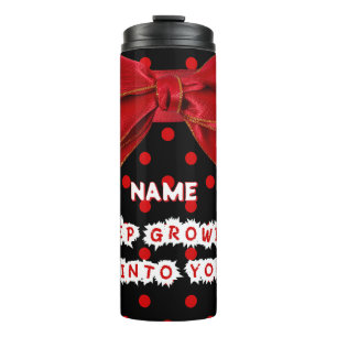 Garrafa Térmica Caneca Motivacional Personalizada de Pontos Vermel