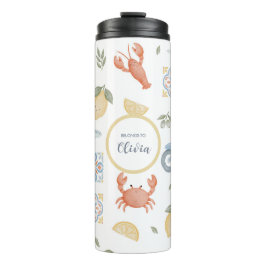 Garrafa Térmica Caneca Personalizada de Caranguejo Limão Adorável 