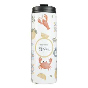 Garrafa Térmica Caneca Personalizada de Caranguejo Limão Adorável
