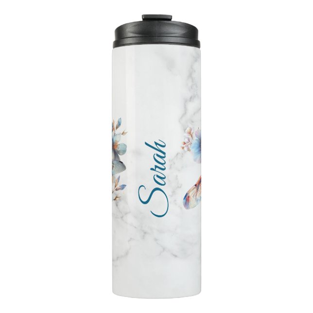 Garrafa Térmica Caneca Personalizada de Libélula em Aquarela (Frente)
