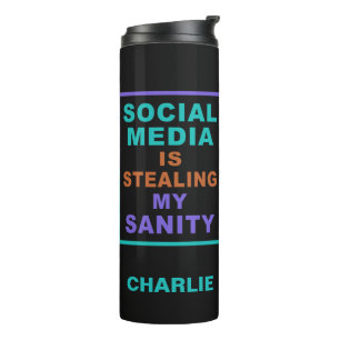 Garrafa Térmica Caneca personalizada engraçada “Redes Sociais”