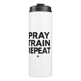 Garrafa Térmica Caneca Pray Train Repeat – Motivação Cristã para F
