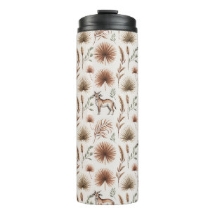 Garrafa Térmica Caneca térmica com um padrão de marrom e verde