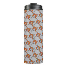 Garrafa Térmica Caneca Térmica de Gato Gengibre e Branco