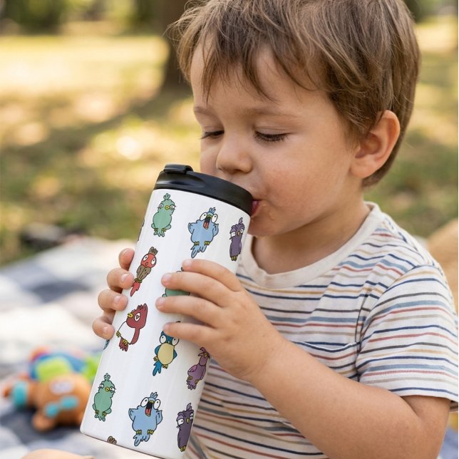 Garrafa Térmica Caneca Térmica de Pássaros de Desenho Animado Dive (Criador carregado)