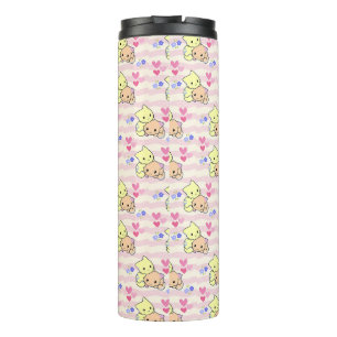 Garrafa Térmica Caneca Térmica de Viagem Rosa Pastel Gatinhos Kawa