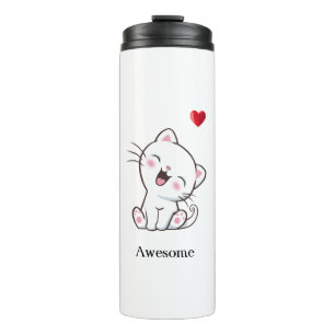 Garrafa Térmica Caneca Térmica Gatinho Fofinho & Coração