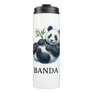 Garrafa Térmica Caneca Térmica Panda Comendo Bambu