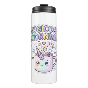 Garrafa Térmica Caneca Unicórnio Manhã Desenho Gráfico Zazzle Des