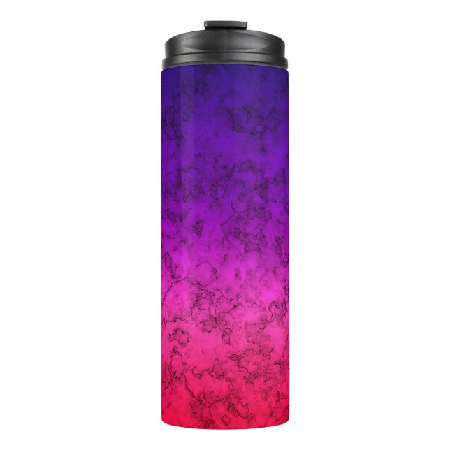 Garrafa Térmica Canela de Ombre Vermelha Azul (Frente)