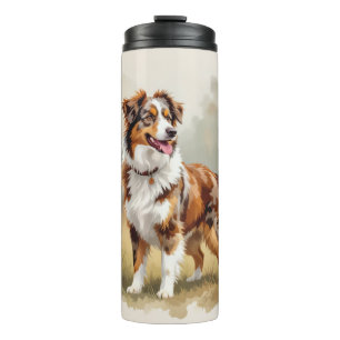 Garrafa Térmica Cão Australian Shepherd Red Merle Aussie