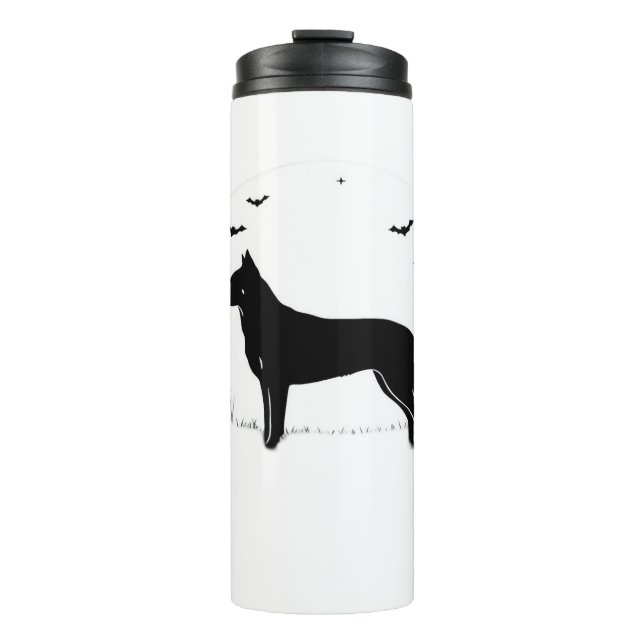Garrafa Térmica Cão Beauceron � Silhueta Clássica da Lua de Hallow (Frente)