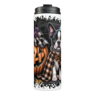 Garrafa Térmica Cão Boston Terrier Halloween
