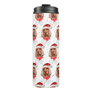 Garrafa Térmica Cão da Raça Cocker Spaniel Inglês Natal