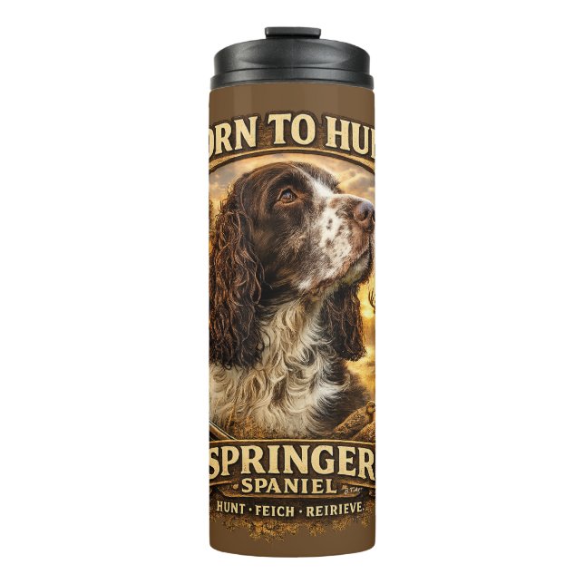 Garrafa Térmica Cão de Caça English Springer Spaniel (Frente)