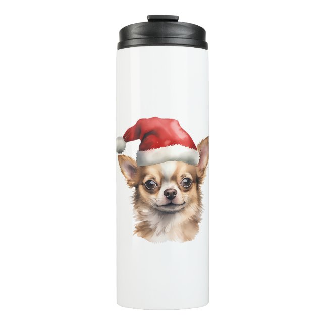 Garrafa Térmica Cão de Natal Chihuahua (Frente)