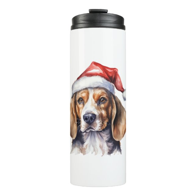 Garrafa Térmica Cão de Natal da Beagle (Frente)