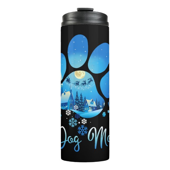 Garrafa Térmica Cão de Natal Mãe (Frente)