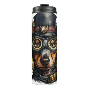 Garrafa Térmica Cão Doberman Pinscher Steampunk