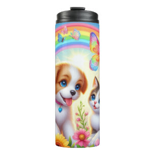 Garrafa Térmica Cãozinho/cachimbo/arco-íris de gatinho