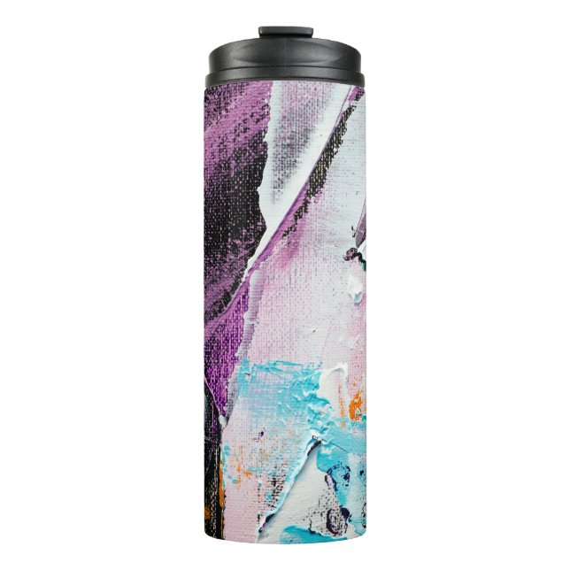 Garrafa Térmica capa de fundo pintada,acrílico,arte,ar (Frente)