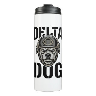 Garrafa Térmica Capacete Bulldog Delta Dog Design de Gravura Vinta